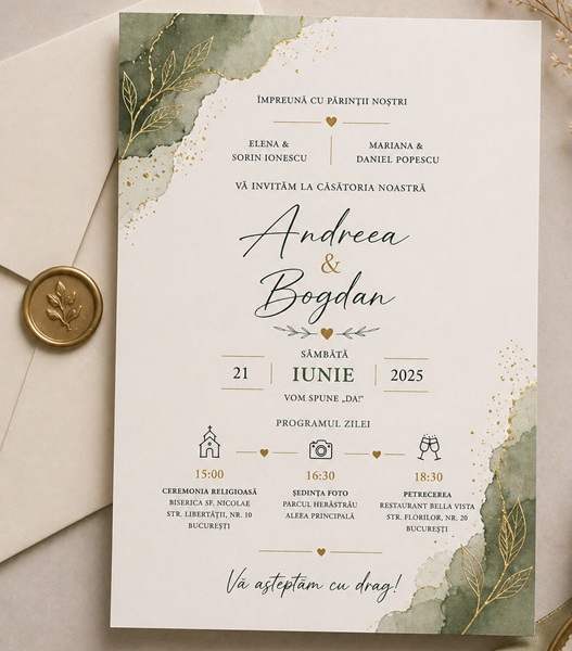 Invitatii de nunta personalizate - InvitatiiNunta 210